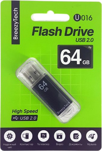 USB Flash BreezyTech U016 64GB (черный)