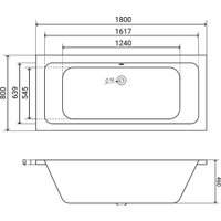Ванна Lauter Olympia 180x80 21100080 (с каркасом)