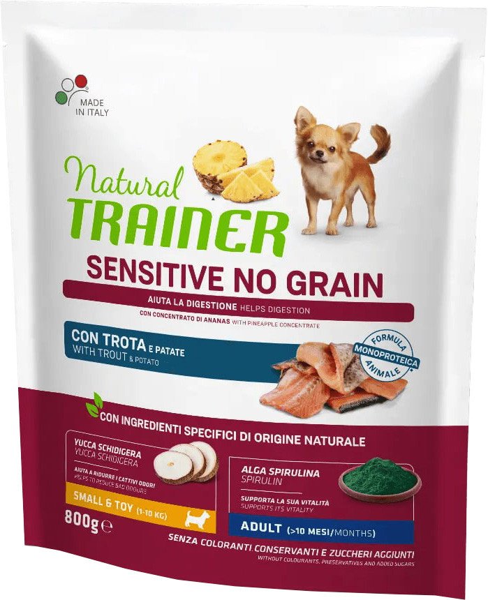

Сухой корм для собак Trainer Natural Sensitive Small&Toy No Grain (для мини пород с форелью) 800 г