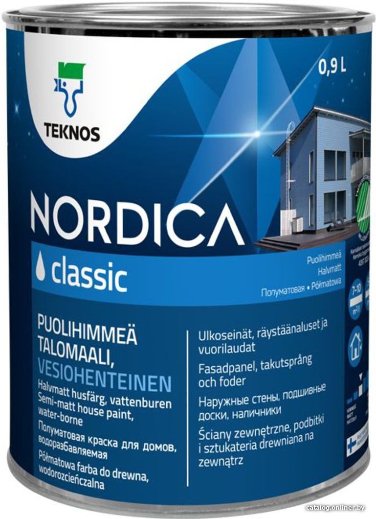 Краска Teknos Nordica Classic База 3 0.9 л
