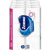 Туалетная бумага Zemma Deluxe Деликатная Забота 3 слоя (24 рулона)
