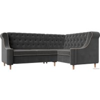 Угловой диван Лига диванов Бронкс правый 104572 (велюр, серый/бежевый)