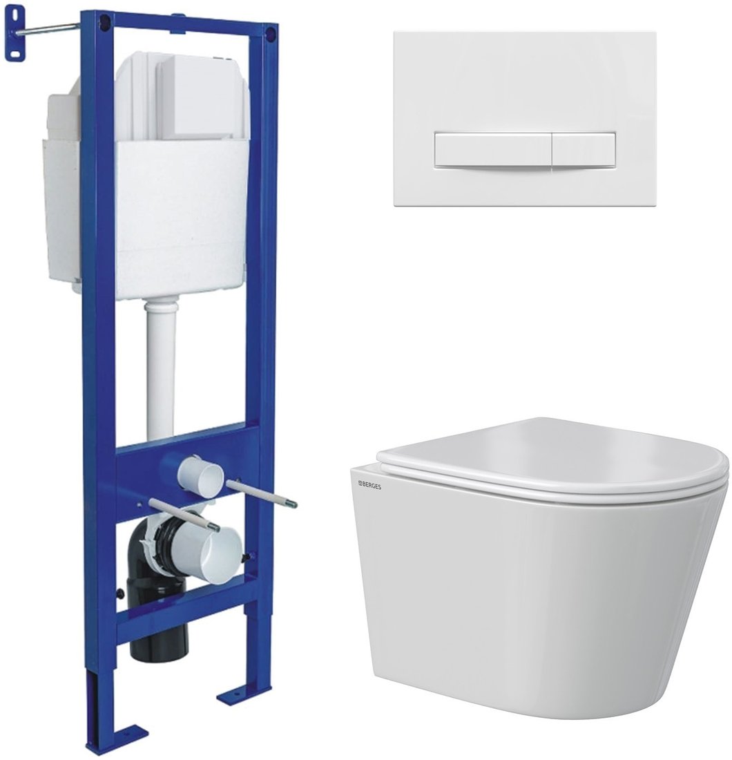 

Унитаз подвесной Berges Wasserhaus Vita Rimless 043383 (с сиденьем)