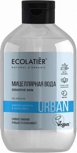  Ecolatier Мицеллярная вода Urban цветок кактуса и алоэ вера 400 мл