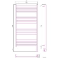 Полотенцесушитель Сунержа Богема 3.0 прямая 1200х600 МЭМ правый 00-5805-1260