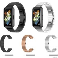 Браслет Rumi Snake металлический блочный для Huawei Band 7 (черный)