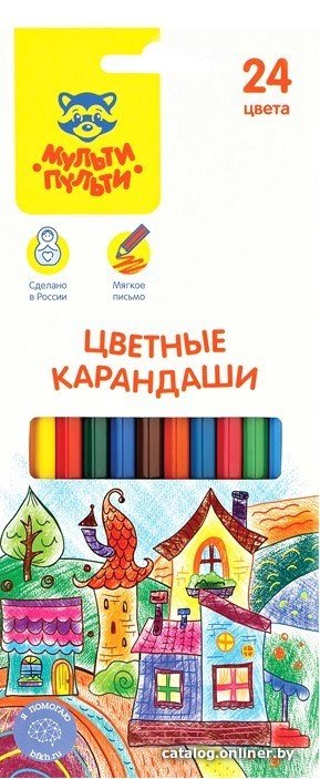 Набор цветных карандашей Мульти-пульти Невероятные приключения CP_41050 (24 цвета)
