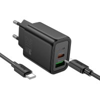 Сетевое зарядное Hoco N61 USB Type-C (черный)
