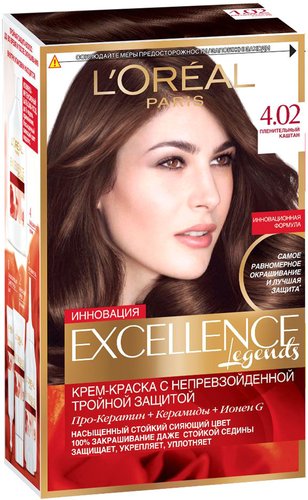 Крем-краска для волос L'Oreal Excellence 4.02 Пленительный каштан