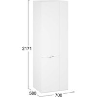 Шкаф распашной Трия Глосс 580 СМ-319.07.006 (белый жемчуг/белый глянец)