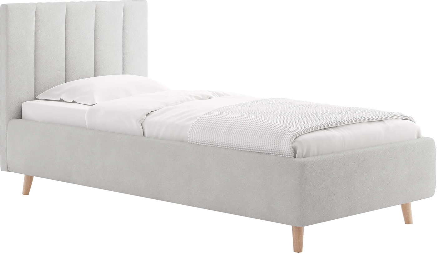 Кровать Сонум Alma 90x200 (замша пепельный)