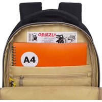 Школьный рюкзак Grizzly RG-660-4 (черный/золотой)