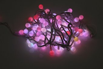 Светодиодная гирлянда IQLED Постоянного свечения 240В 15 м 25 мм, медленная смена 8-ми цветов (без силового шнура)