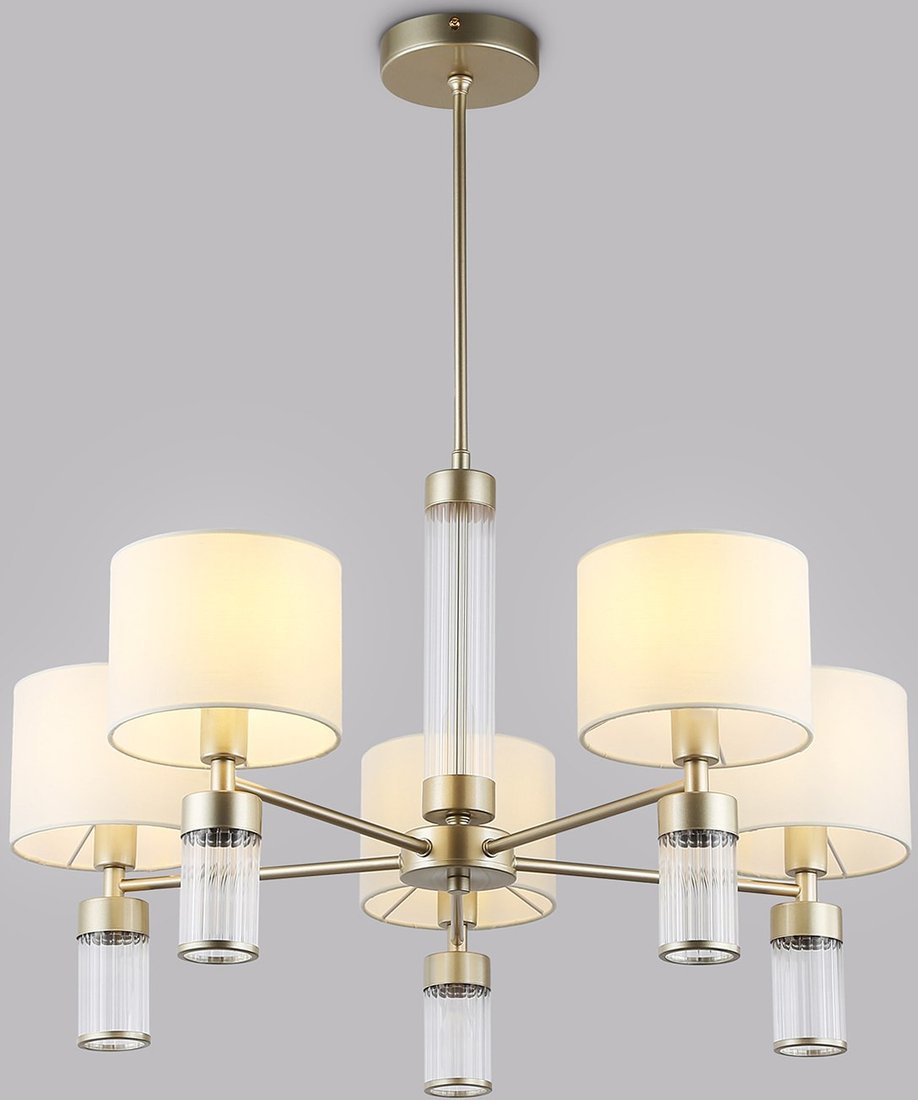 

Подвесная люстра Ambrella light LH71301/5 CGD/WH (золото/белый)