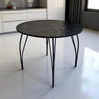 Кухонный стол Arvento Флок круглый D900 (мрамор неро маркина)