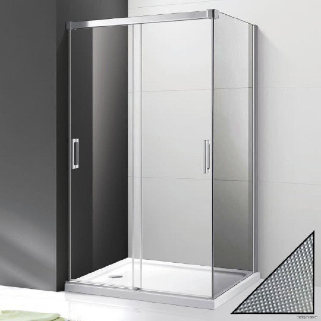 Душевая стенка Cezares TANDEM-SOFT-FIX-90-P-Cr-R