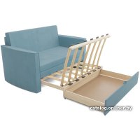 Диван Мебель-АРС Санта №2 (велюр голубой Luna 089)