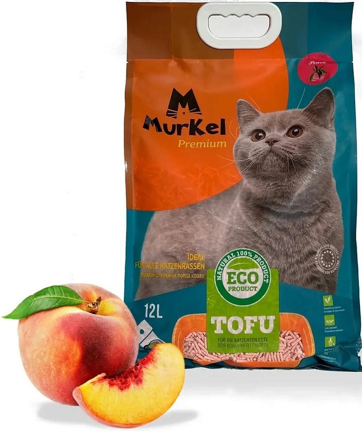 Наполнитель для туалета MurKel Tofu 12л (персик)