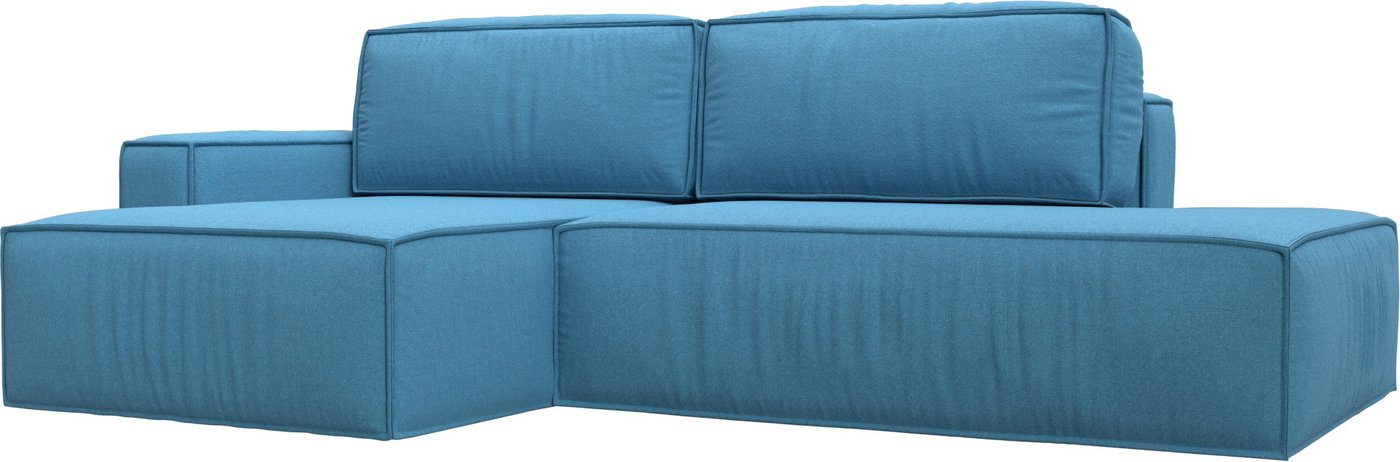 

Угловой диван Лига диванов Прага модерн левый 125545L (рогожка амур голубой)