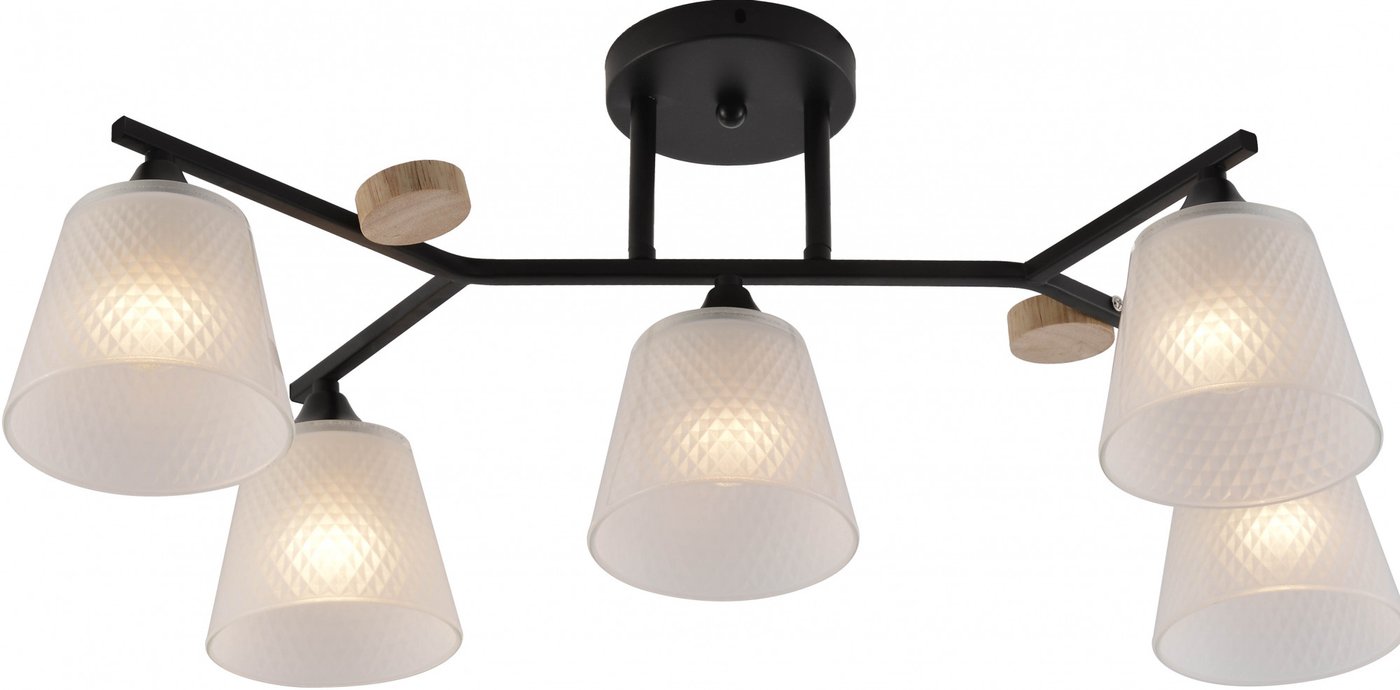 

Люстра средней высоты Mirastyle MH-1502/5 BK+WOOD