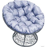 Кресло M-Group Папасан 12020309 (серый ротанг/серая подушка)