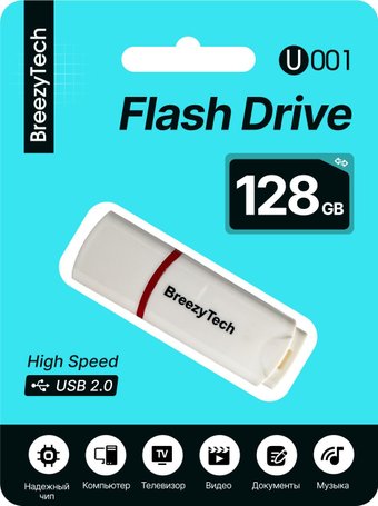 USB Flash BreezyTech U001 128GB (белый)