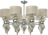 7250 , Люстра, Nickel Cognac glass Beige shade D82*H55 cm E14 8*40W