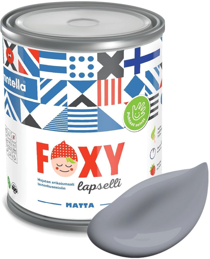 

Краска Finntella Foxy Lapselli Matte Kapala F-50-1-1-FL294 0.9 л (серый)