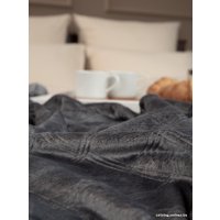 Плед Tex Republic Elite Клетка Фланель Евро 93380 (темно-серый)