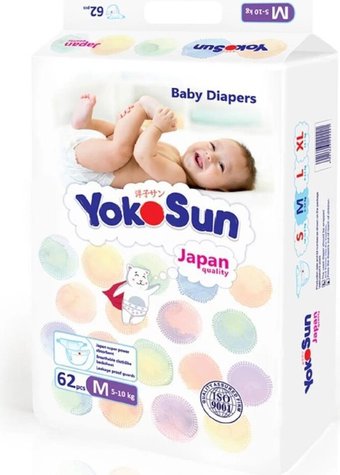 Подгузники YokoSun На липучках M (62 шт)