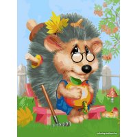 Картина по номерам Белоснежка Ежик-садовод 083-AS