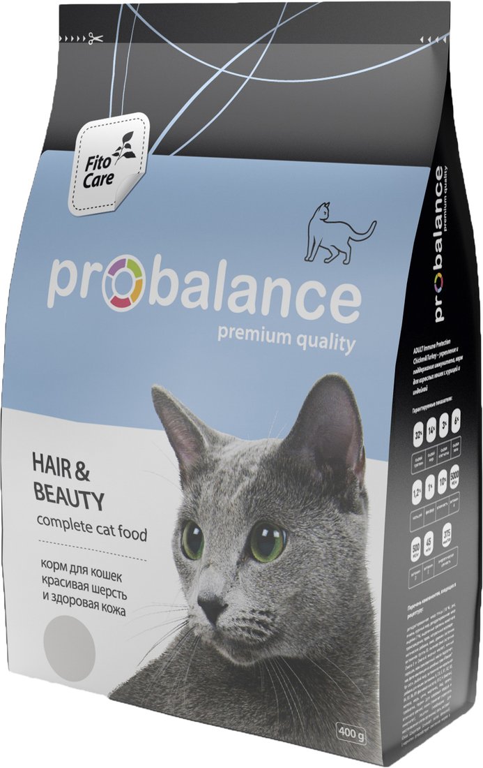 

Сухой корм для кошек Probalance Hair & Beauty (для здоровья шерсти) 0.4 кг