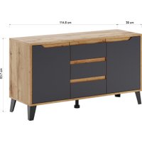 Тумба ЭлиГард Eyva RTV 2D3S (дуб вотан/графит)