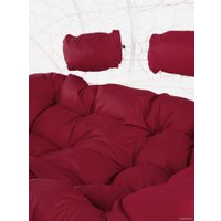 Подвесной диван M-Group Лежебока 11180102 (с белым ротангом/бордовая подушка)