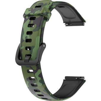 Rumi силиконовый для Huawei Band 7 (зеленый камуфляж)