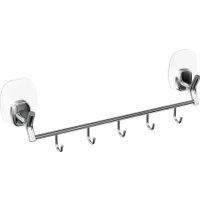 Держатель для полотенца Lemer Nature с 5 крючками на силиконовом креплении LEM-N03CR (хром)