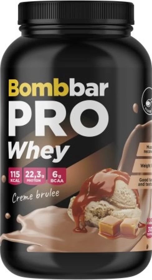 

Протеин сывороточный (концентрат) Bombbar Whey Protein Pro (900 г, крем-брюле)