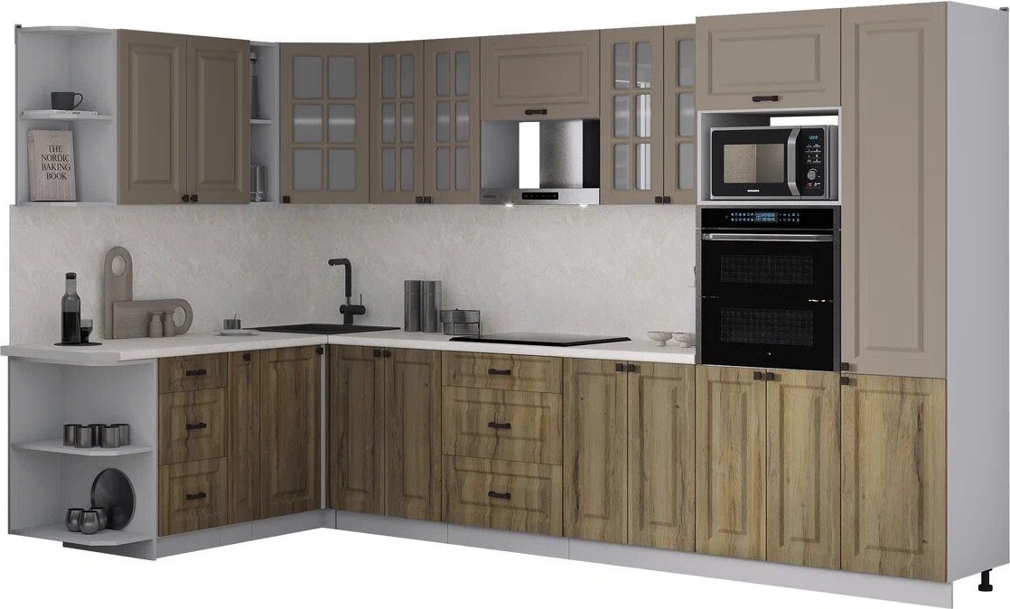 

Готовая кухня Интерлиния Мила Деко 1.88x3.4 LV (дуб вотан/луна/опал светлый)