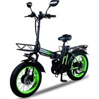 Электровелосипед Minako F10 Dual PRO 2025 (черный/зеленый)