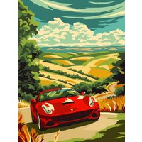 Картина по номерам Три совы Спорткар в Тоскане КК_53826