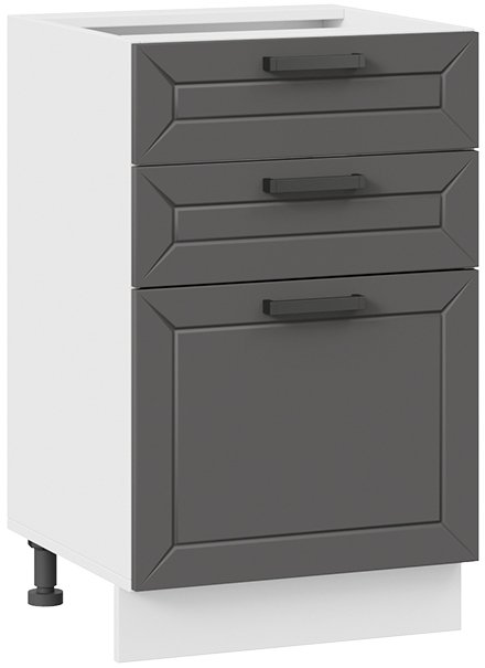 

Шкаф напольный Трия Лорас 1Н5Я3 (белый/холст вулкан)