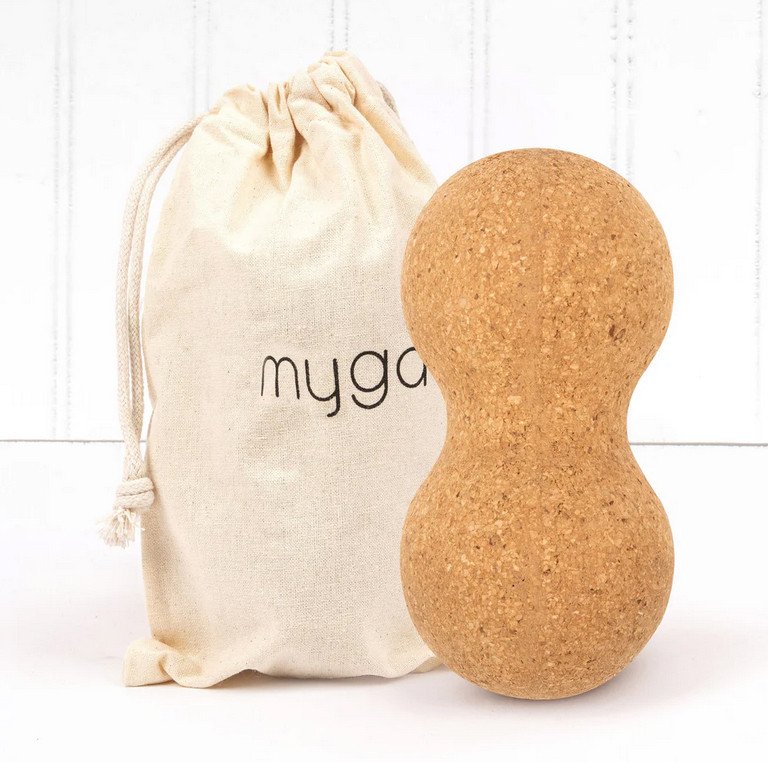 Массажный ролик-валик MYGA Yoga Cork Massage Peanut