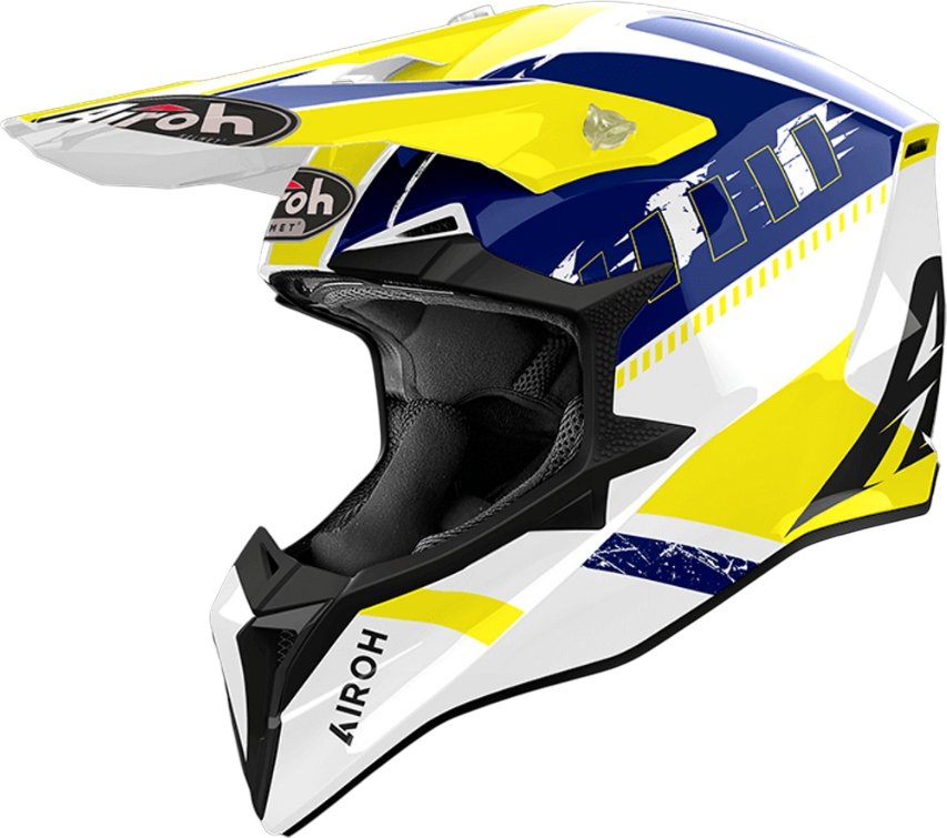

Мотошлем Airoh WRAAAP Feel WRF18-XL (XL, желтый/синий глянец)