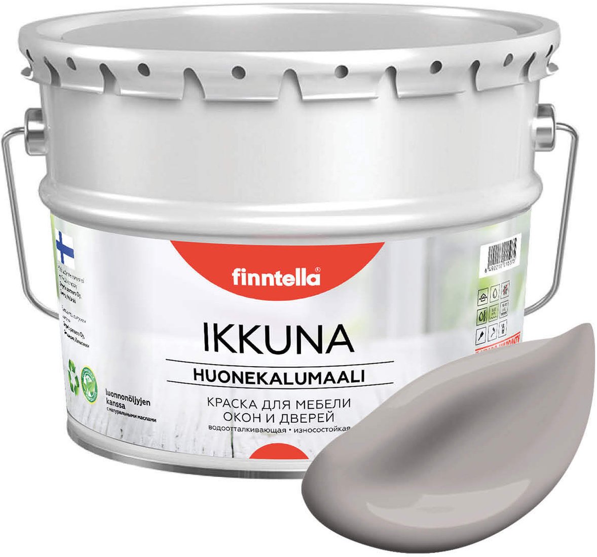 

Краска Finntella Ikkuna Laventeli Pitsi F-34-1-9-FL105 9 л (розовый/серый)