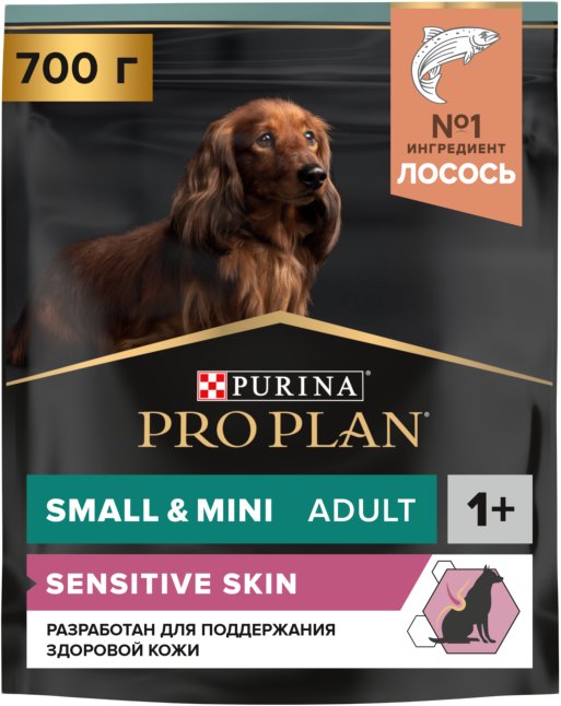Сухой корм для собак Pro Plan Adult Small & Mini Optiderma Sensitive Skin с лососем 700 г