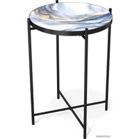 Журнальный столик Sheffilton SHT-CT8-3 (млечный путь/черный муар)