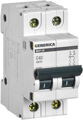 IEK ВА47-29 40А 2Р 4,5кА С MVA25-2-040-C
