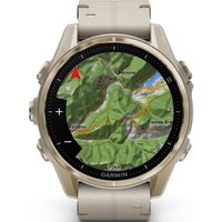 Умные часы Garmin Fenix 8 Sapphire 43мм (золотистый, серый кожаный ремешок)