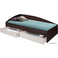 Кровать-тахта Олмеко Фея-3 190x80 (асимметричная, венге/дуб линдберг)