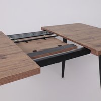 Кухонный стол Мамадома Borg radial-120 раздвижной 120-160х80 (дуб веллингтон/черный)